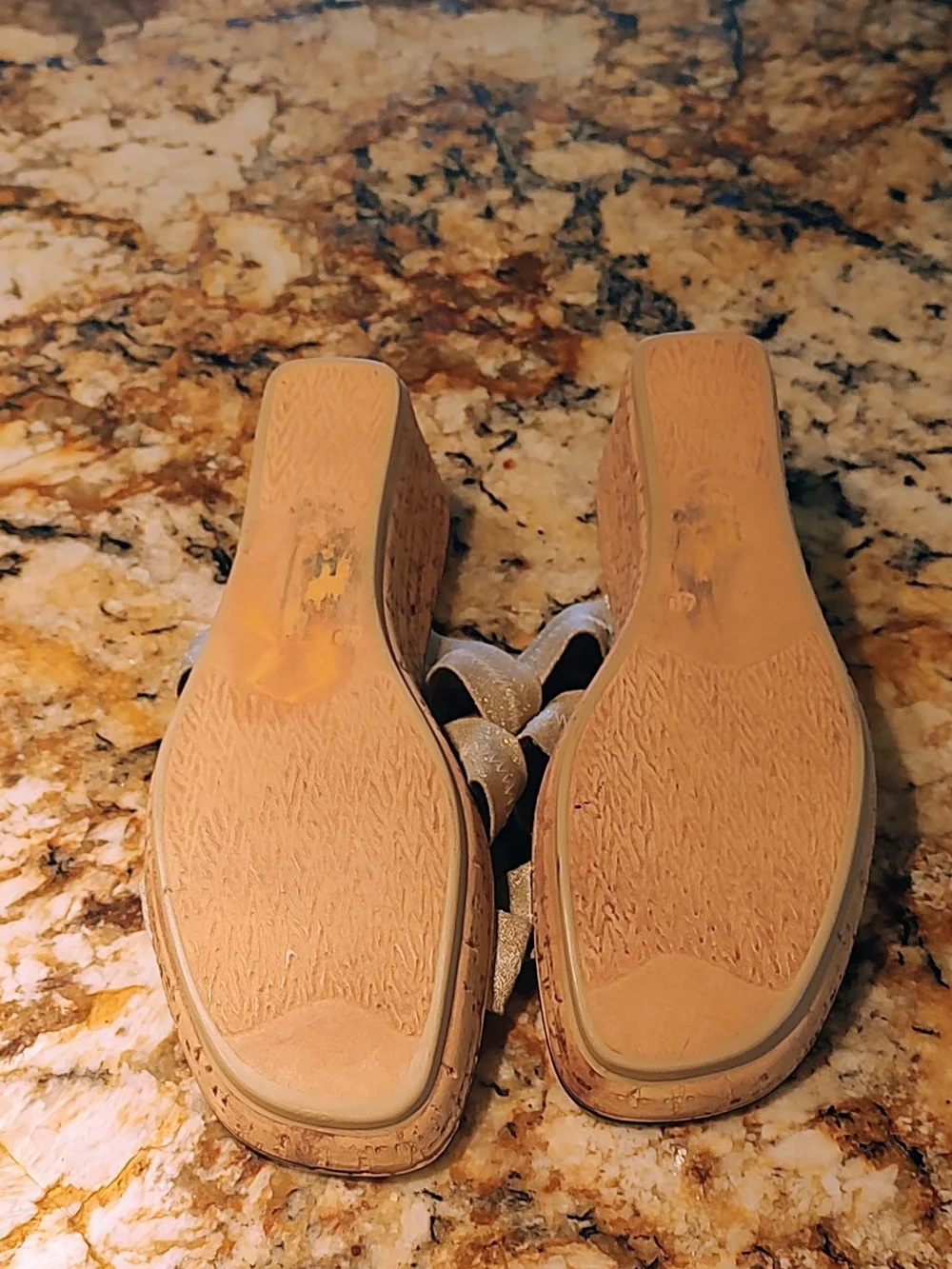 Dezario Gold Wedge Sandals
